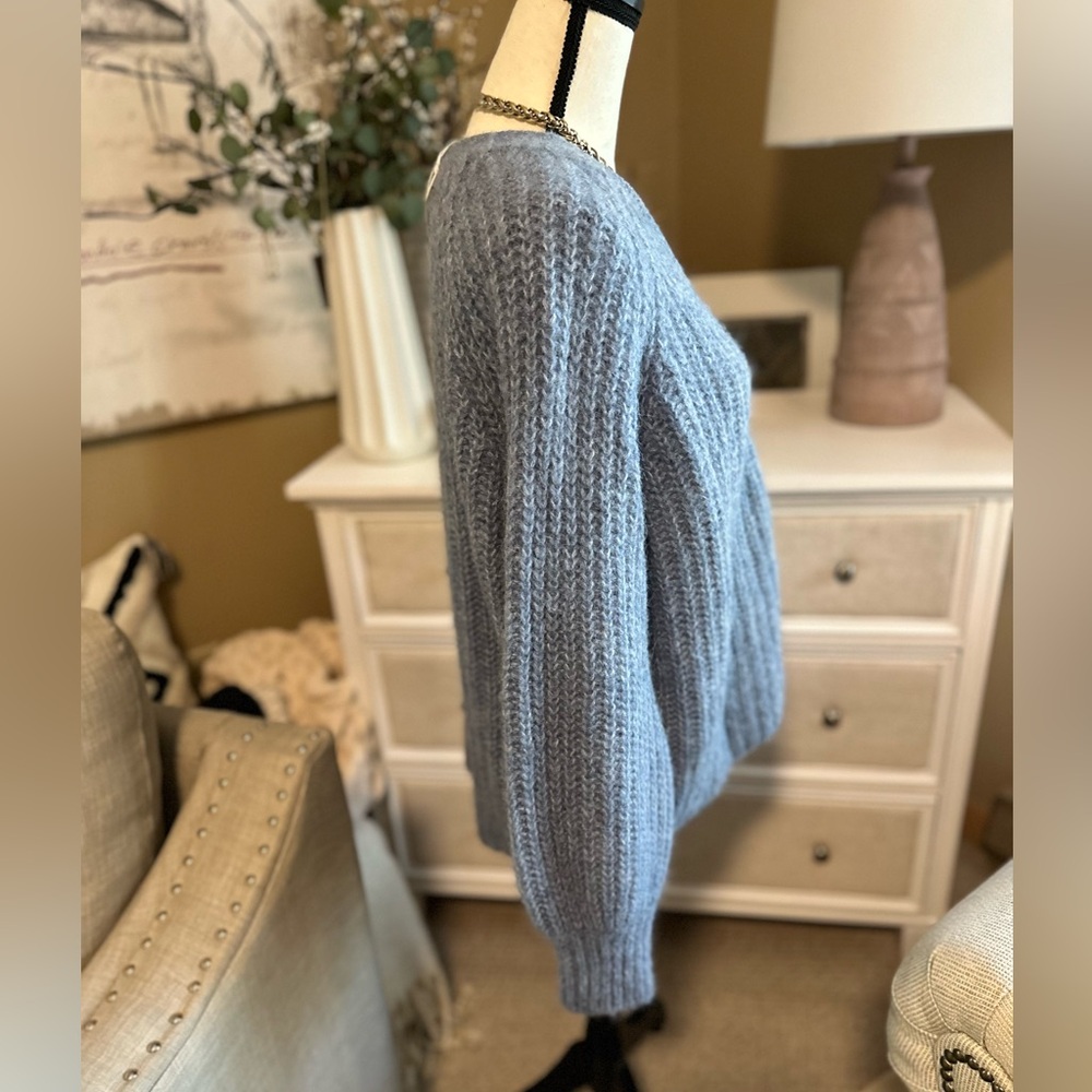 Sezane Basile Cardigan Sweater in Vintage Blue - Picture 4 of 11